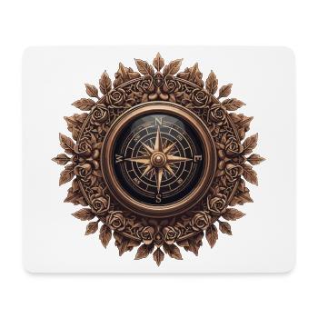 Vintage compass with rose frieze - Mouse Pad (horizontal) - white - Front