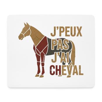 Ich kann nicht, ich habe ein Pferd - Mousepad (Querformat) - Weiß - Vorne