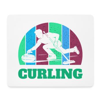 Curling Spieler Sport Wintersport Eis Präzision - Mouse Pad (horizontal) - white - Front