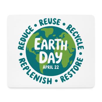 Emblème du Jour de la Terre : Réduire Réutiliser Recycler - Tapis de souris (format paysage) - blanc - Devant