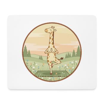 Yoga Girafe Animal faisant la posture de l’arbre - Tapis de souris (format paysage) - blanc - Devant