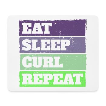 Eat Sleep Curl Repeat Retro Vintage Sport Look - Mouse Pad (horizontal) - white - Front