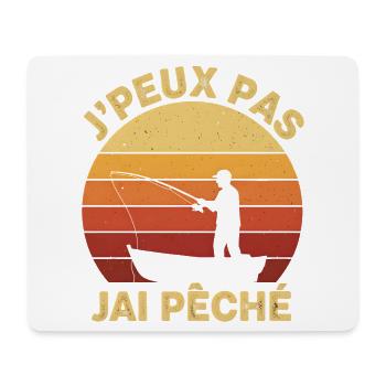 J'peux pas j'ai Pêche au coucher solaire - Tapis de souris (format paysage) - blanc - Devant