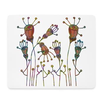Fleur - Tapis de souris (format paysage) - blanc - Devant