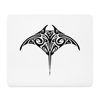 Raie manta maorie tatouage tribal - Tapis de souris (format paysage) - blanc - Devant