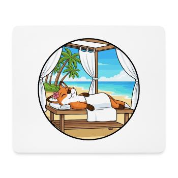 Beach Spa Fox Animal Relaxing Art - Mouse Pad (horizontal) - white - Front