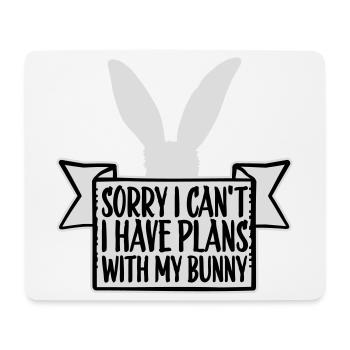Sorry I Can't I Have Plans With My Bunny Hase Logo - Mousepad (Querformat) - Weiß - Vorne