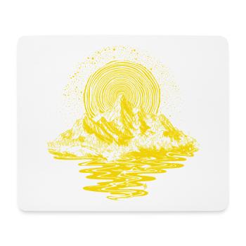 Sonnenkranz über Bergsee - Mousepad (Querformat) - Weiß - Vorne
