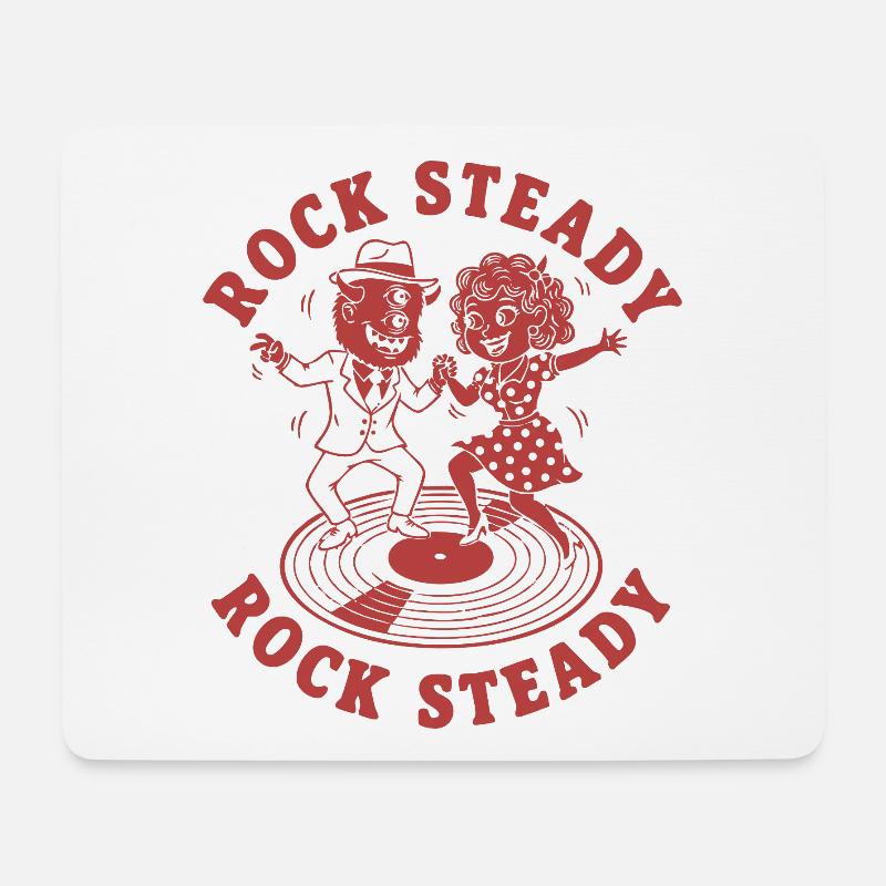Rock Steady Dance Couple on Vinyl - Mouse Pad (horizontal) - white
