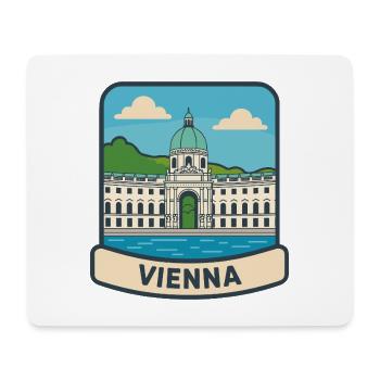 Insigne de voyage rétro Hofburg Palac de Vienne Autriche - Tapis de souris (format paysage) - blanc - Devant