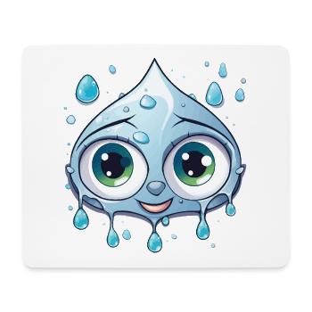 Kawaii Water Drop Motif - Mouse Pad (horizontal) - white - Front