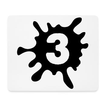 3 Klecks - Mousepad (Querformat) - Weiß - Vorne