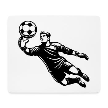 Gardien de but de foot réalise un arrêt brillant dans le saut - Tapis de souris (format paysage) - blanc - Devant