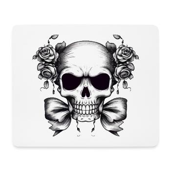 Skull Roses Contrast Design - Mouse Pad (horizontal) - white - Front