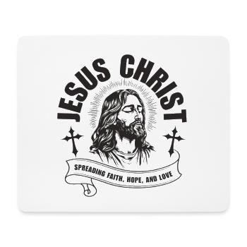 Portrait de Jésus-Christ avec ruban de foi - Tapis de souris (format paysage) - blanc - Devant