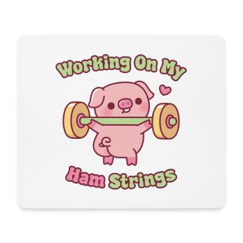 Lustiges Schwein, das Gewichte hebt, arbeitet an meiner Schinkerker-Saite. - Mousepad (Querformat) - Weiß - Vorne