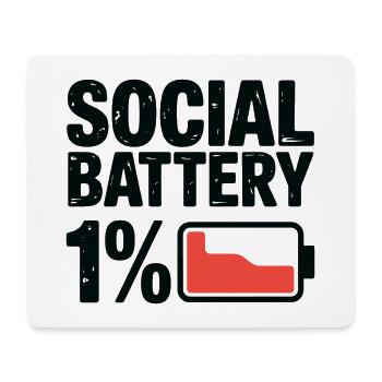 T-shirt graphique 1 % de la batterie sociale - Tapis de souris (format paysage) - blanc - Devant