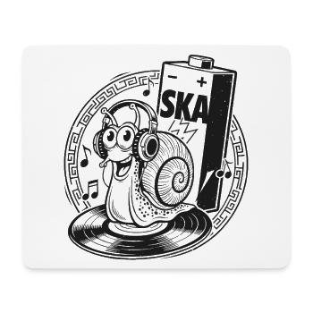 Escargot Ska avec casque - Tapis de souris (format paysage) - blanc - Devant