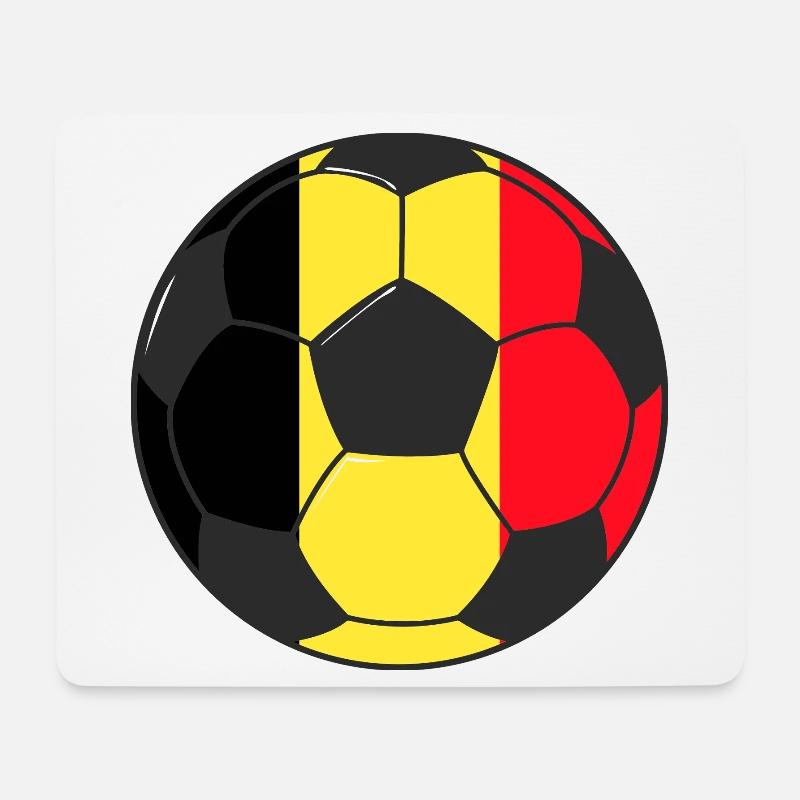 Football_team_Belgium - Mousepad (Querformat) - Weiß