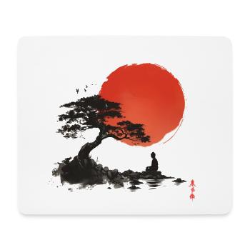 Sonnenuntergang Zen am Felsensee - Mousepad (Querformat) - Weiß - Vorne
