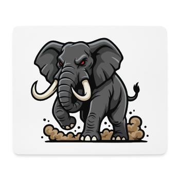 Wild Elephant Charge Maskottchen Elefanten Power - Mousepad (Querformat) - Weiß - Vorne