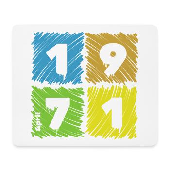 55. Écussons de Farbige du Geburtstag depuis 04/1971 - Tapis de souris (format paysage) - blanc - Devant