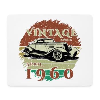 66e anniversaire - Classiques - Millésime depuis 04/1960 - Tapis de souris (format paysage) - blanc - Devant