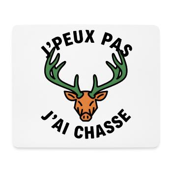 Tête cerf néon vert et orange - Tapis de souris (format paysage) - blanc - Devant