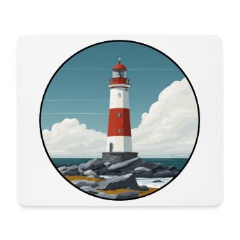 Phare breton sur la côte rocheuse - Tapis de souris (format paysage) - blanc - Devant