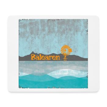 Vol solaire du moulin à vent de la côte baléare - Tapis de souris (format paysage) - blanc - Devant