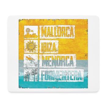 Balearic Islands Retro Stamp - Mouse Pad (horizontal) - white - Front