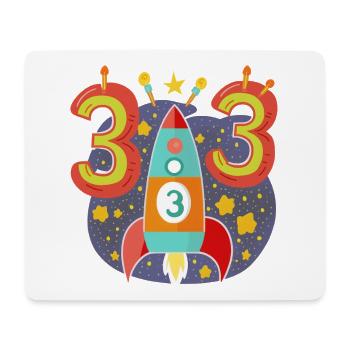 Anniversaire 3 ans Rocket Boy Trois - Tapis de souris (format paysage) - blanc - Devant