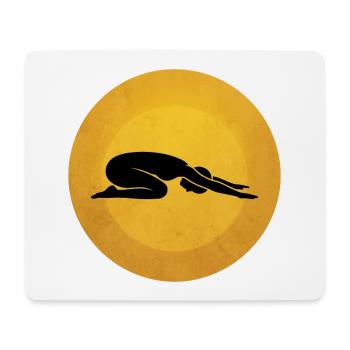 Silhouette de la posture de yoga Warrior II Sun Design - Tapis de souris (format paysage) - blanc - Devant