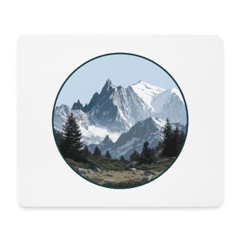 Mont Blanc mountain landscape - Mouse Pad (horizontal) - white - Front