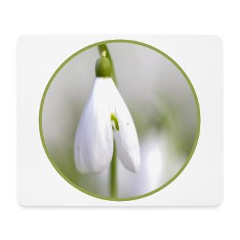Perce-neige fleur blanche Fleur blanche Éclosion précoce - Tapis de souris (format paysage) - blanc - Devant
