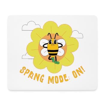 Spring Mode On – Fröhliches Frühlingsmotiv - Mousepad (Querformat) - Weiß - Vorne