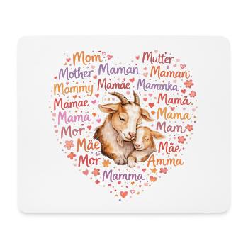 Ziegen Mama Herz – Muttertag Geschenk Ziege - Mousepad (Querformat) - Weiß - Vorne