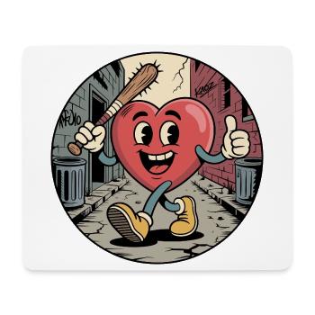 Herzheldengasse Prügel - Mousepad (Querformat) - Weiß - Vorne
