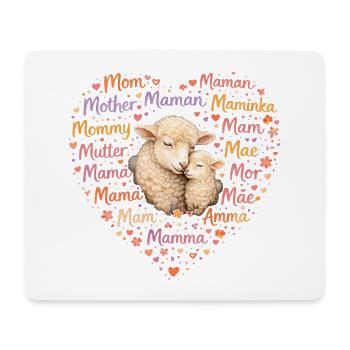 Schaf Mama Herz – Muttertag Geschenk für Mama - Mousepad (Querformat) - Weiß - Vorne