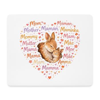 Kaninchen Mama Herz – Muttertag Geschenk - Mousepad (Querformat) - Weiß - Vorne