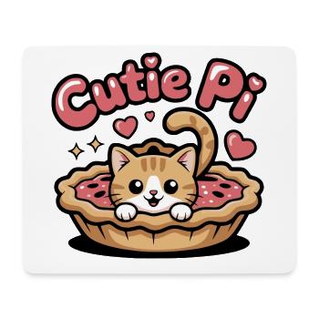 Cutie Pi Katze - Mousepad (Querformat) - Weiß - Vorne