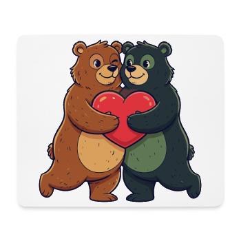 Zwei Bären Herzfreundschaft - Mousepad (Querformat) - Weiß - Vorne