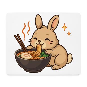 Hase mit Nudeln Ramen kawaii Hase - Mousepad (Querformat) - Weiß - Vorne