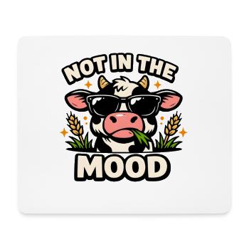 Not in the Mood – Coole Kuh mit Sonnenbrille - Mousepad (Querformat) - Weiß - Vorne