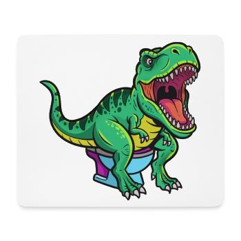 T Rex auf Toilette Cartoon - Mousepad (Querformat) - Weiß - Vorne