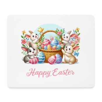 Easter Bunny Basket Spring Joy - Mouse Pad (horizontal) - white - Front