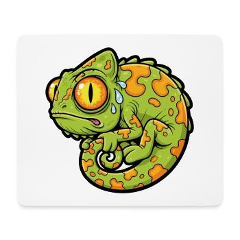 Chameleon Stressed Funny Mascot Cartoon - Mouse Pad (horizontal) - white - Front