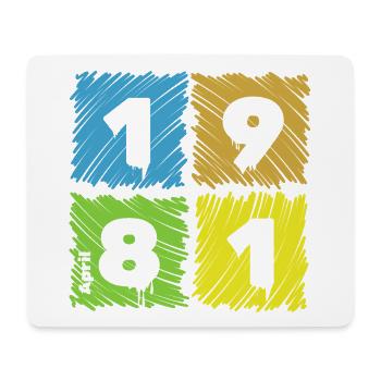 Écussons colorés pour le 45e anniversaire depuis 04/1981 - Tapis de souris (format paysage) - blanc - Devant