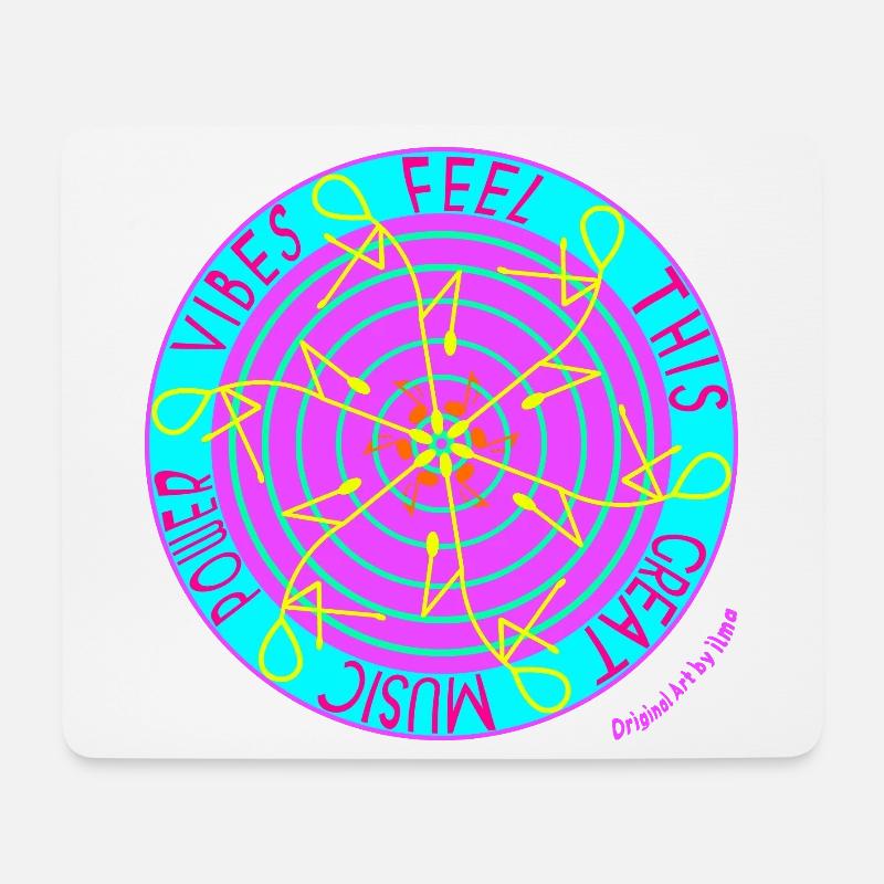 Music Vibes -Retro Vinyl Dance - Mousepad (Querformat) - Weiß