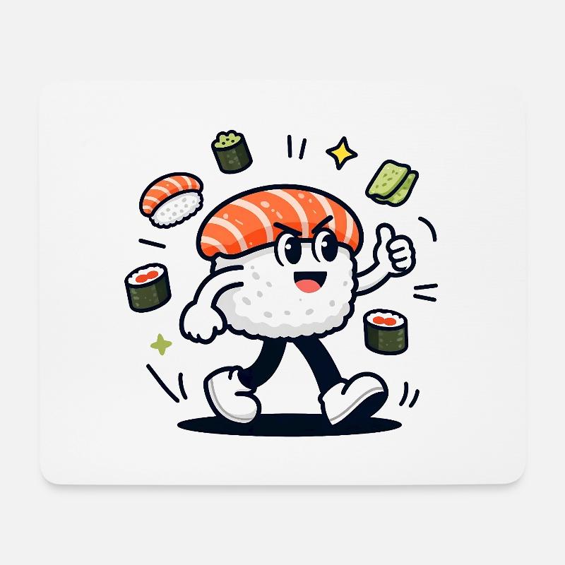 Sushi Nigiri-Koch - Mousepad (Querformat) - Weiß